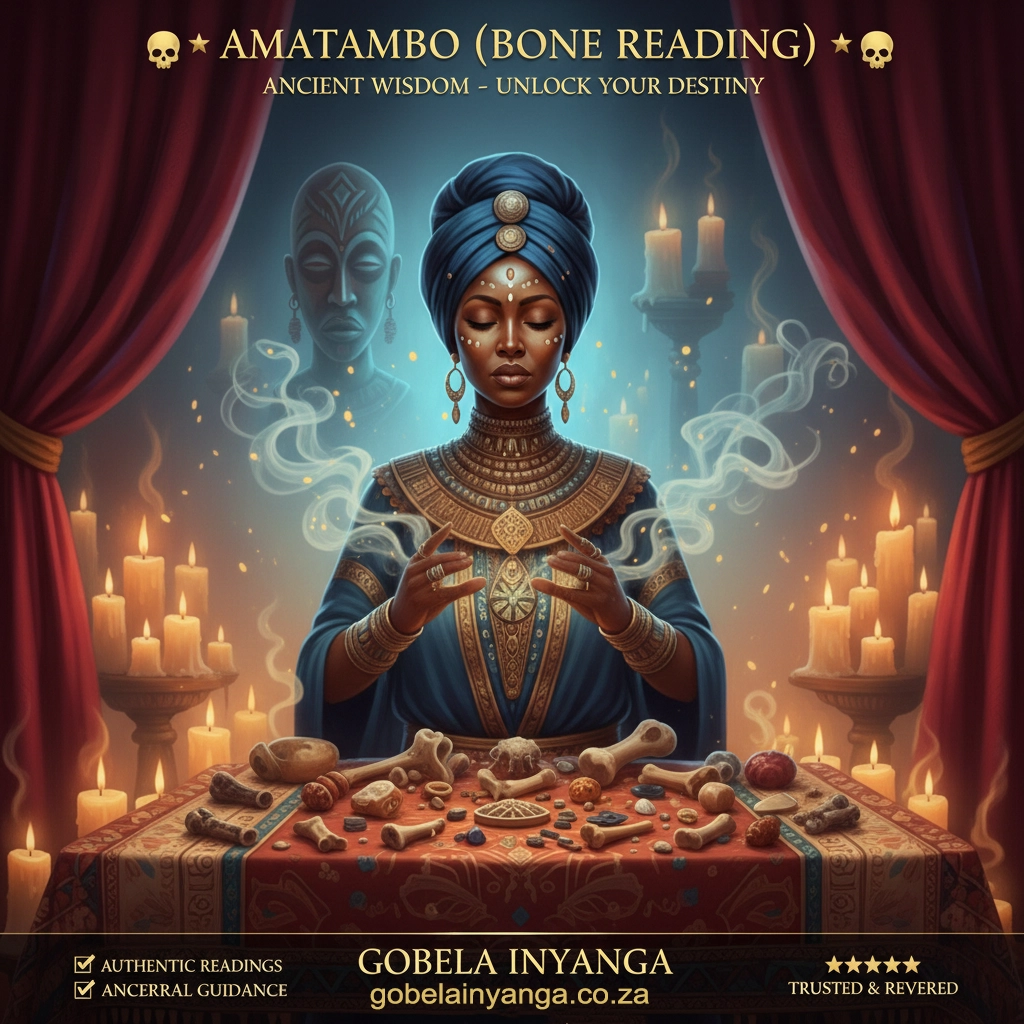 Divination bones on a traditional cloth